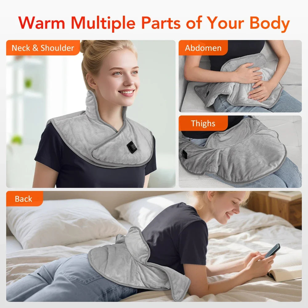 Electric Heating Neck, Shoulder & Back Pad — Thermal Compress for Pain Relief