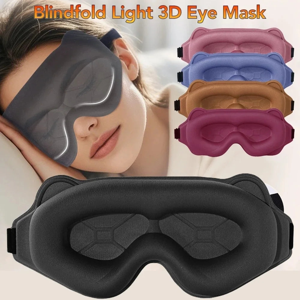 3D Sleep Eye Mask — Contoured Blackout Mask for Deep Sleep & Travel
