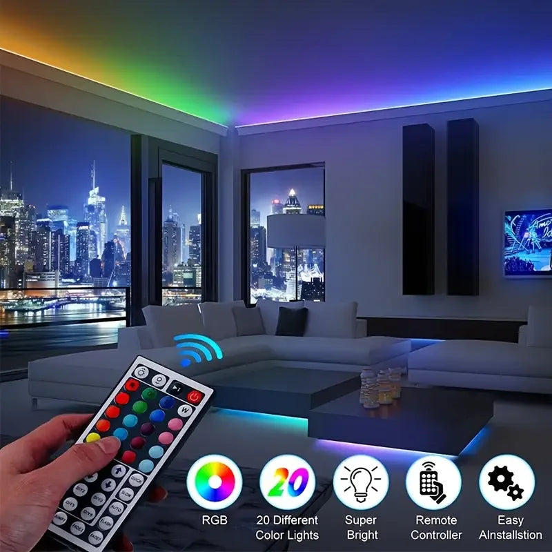 RGB LED Strip Lights — Music Sync, APP & Remote Control, Up to 40M