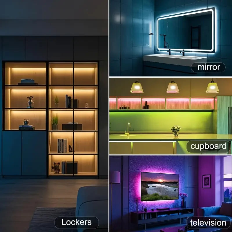 RGB LED Strip Lights — Music Sync, APP & Remote Control, Up to 40M