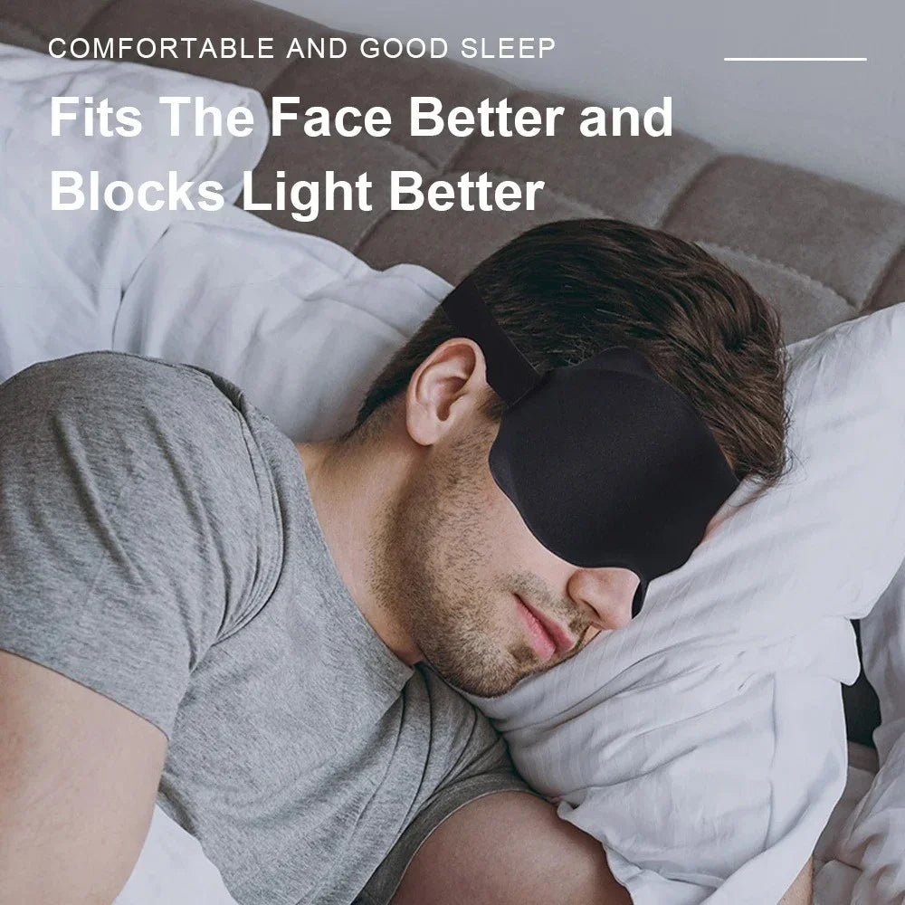 3D Sleep Eye Mask — Contoured Blackout Mask for Deep Sleep & Travel