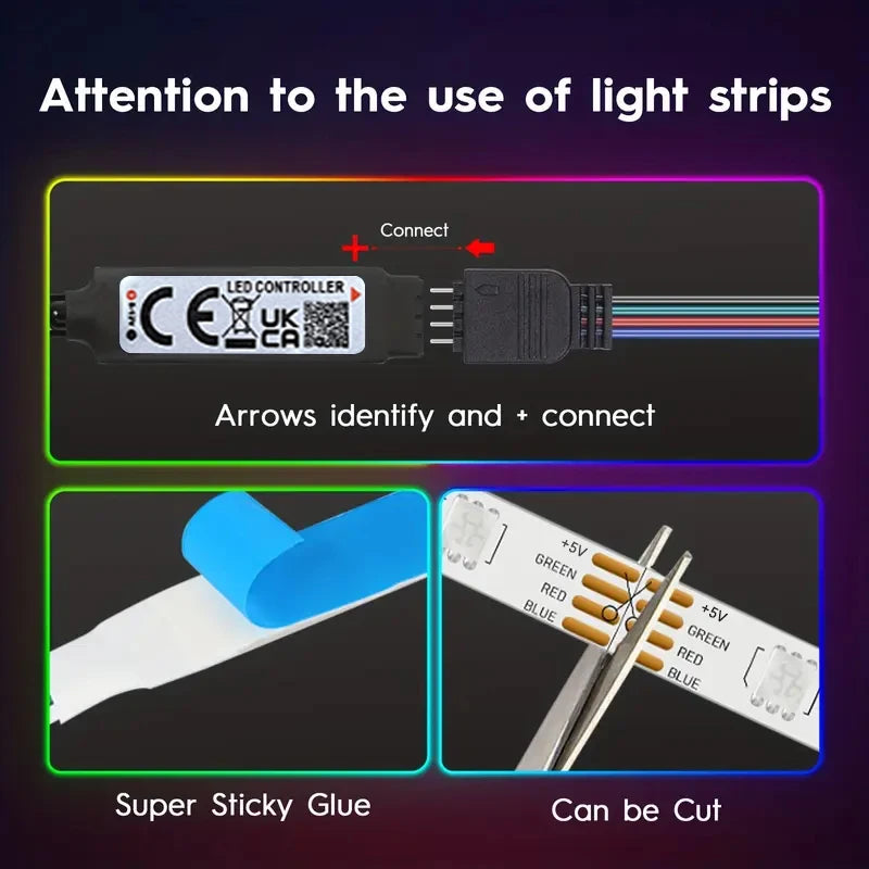 RGB LED Strip Lights — Music Sync, APP & Remote Control, Up to 40M