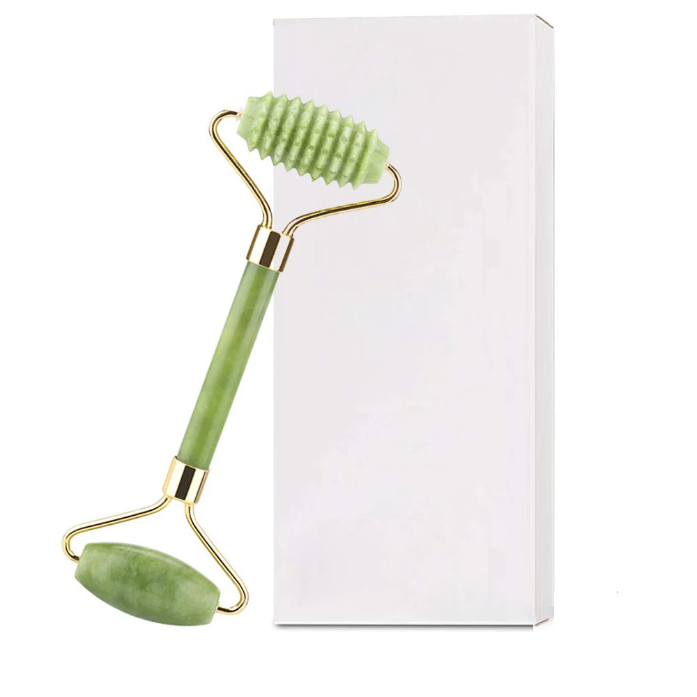 Jade Roller & Gua Sha Set — Natural Quartz Face Massager for Skin Care