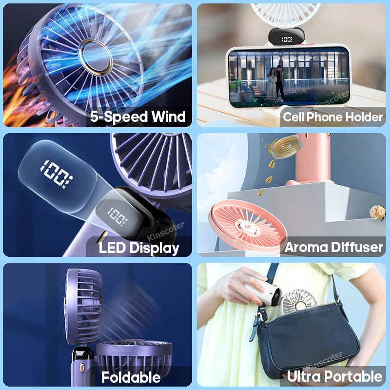 Portable Mini Fan 360° — USB Rechargeable