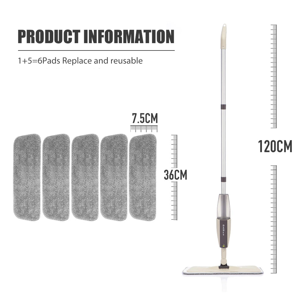 Spray Mop — Microfiber Floor Cleaner with Refillable Bottle