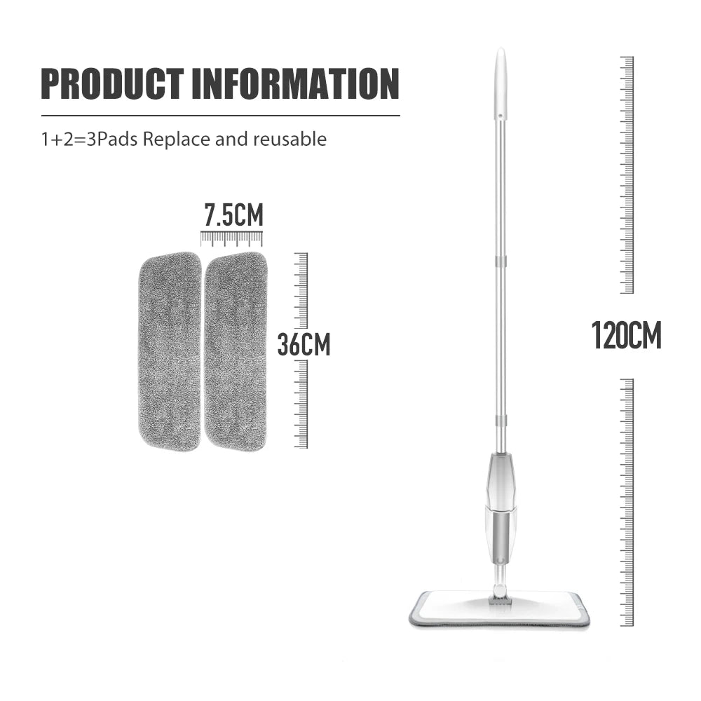 Spray Mop — Microfiber Floor Cleaner with Refillable Bottle