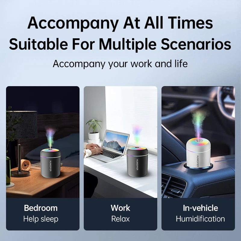 Aromatherapy Diffuser — 300ml Essential Oil Humidifier with 7-Color Light