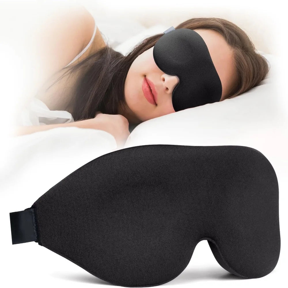3D Sleep Eye Mask — Contoured Blackout Mask for Deep Sleep & Travel
