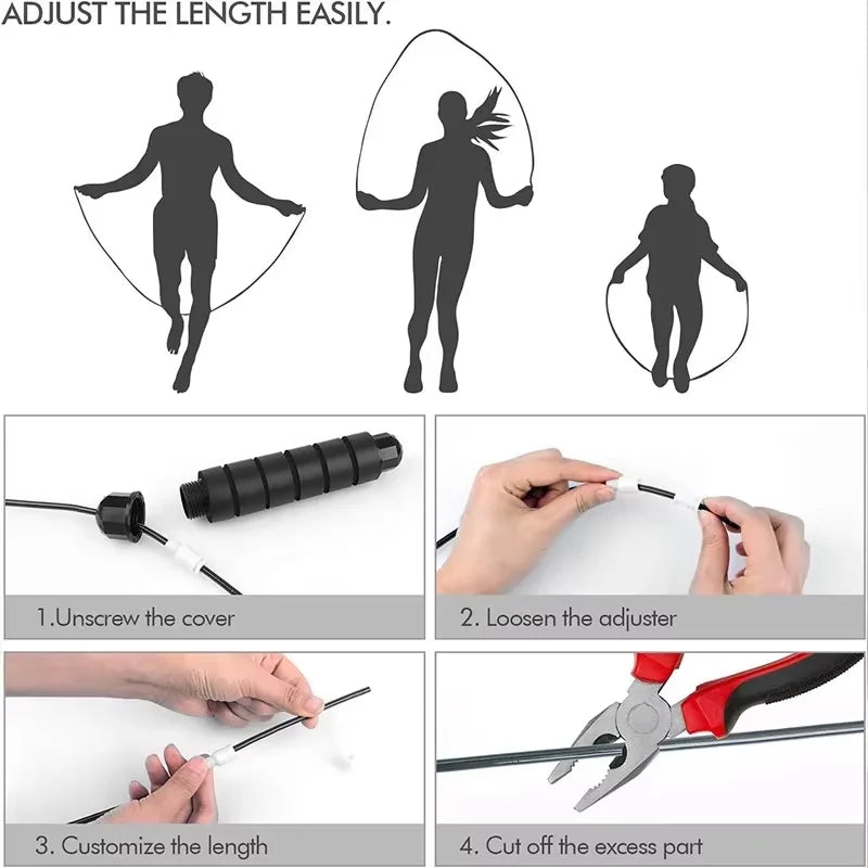 Speed Jump Rope — Adjustable Steel Cable