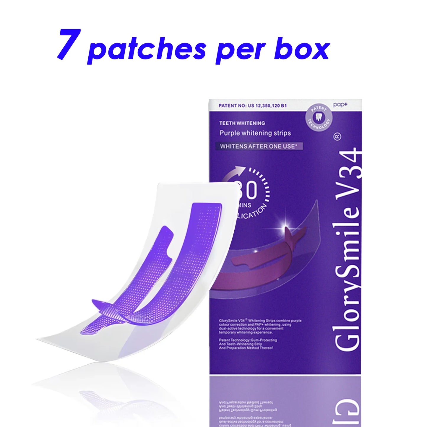 V34 Purple Teeth Whitening Strips — Whiter Teeth in 7 Days