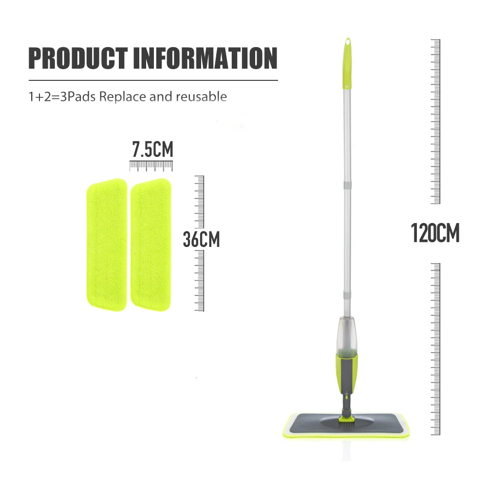 Spray Mop — Microfiber Floor Cleaner with Refillable Bottle