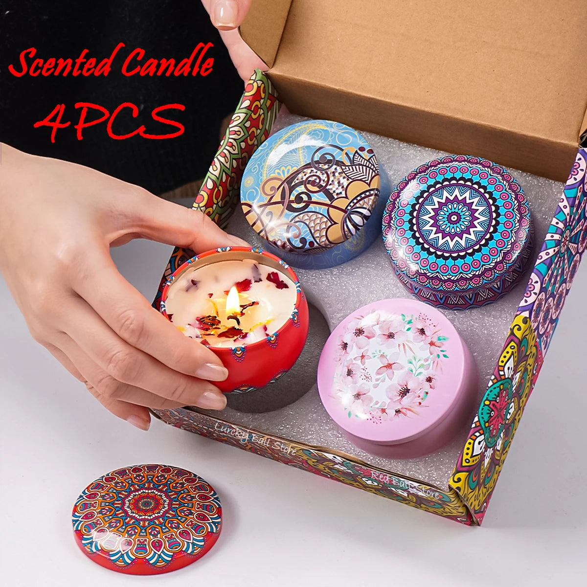 Scented Candle Set — 4 Pcs Aromatherapy Fragrance Candles Gift Box