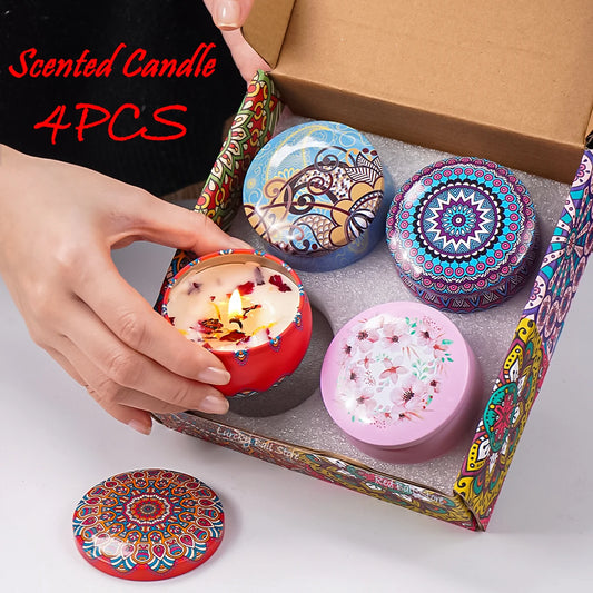 Scented Candle Set — 4 Pcs Aromatherapy Fragrance Candles Gift Box