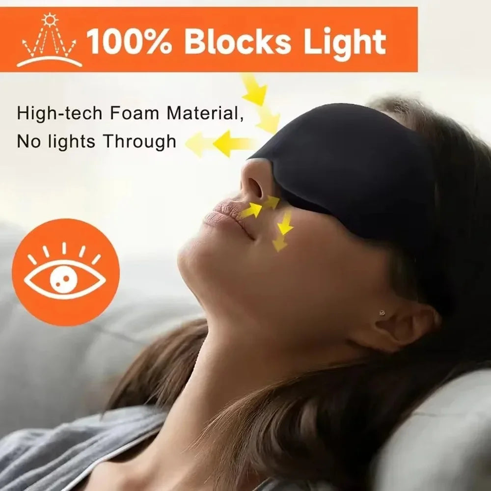 3D Sleep Eye Mask — Contoured Blackout Mask for Deep Sleep & Travel