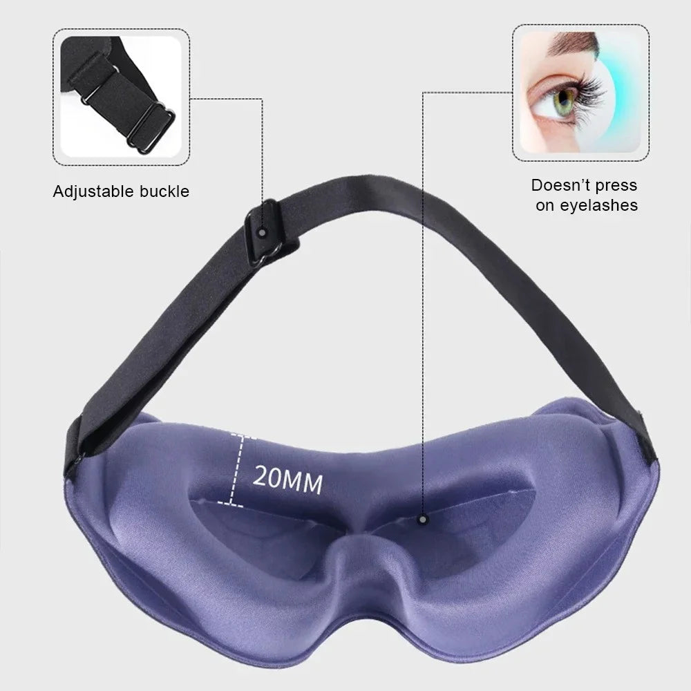 3D Sleep Eye Mask — Contoured Blackout Mask for Deep Sleep & Travel