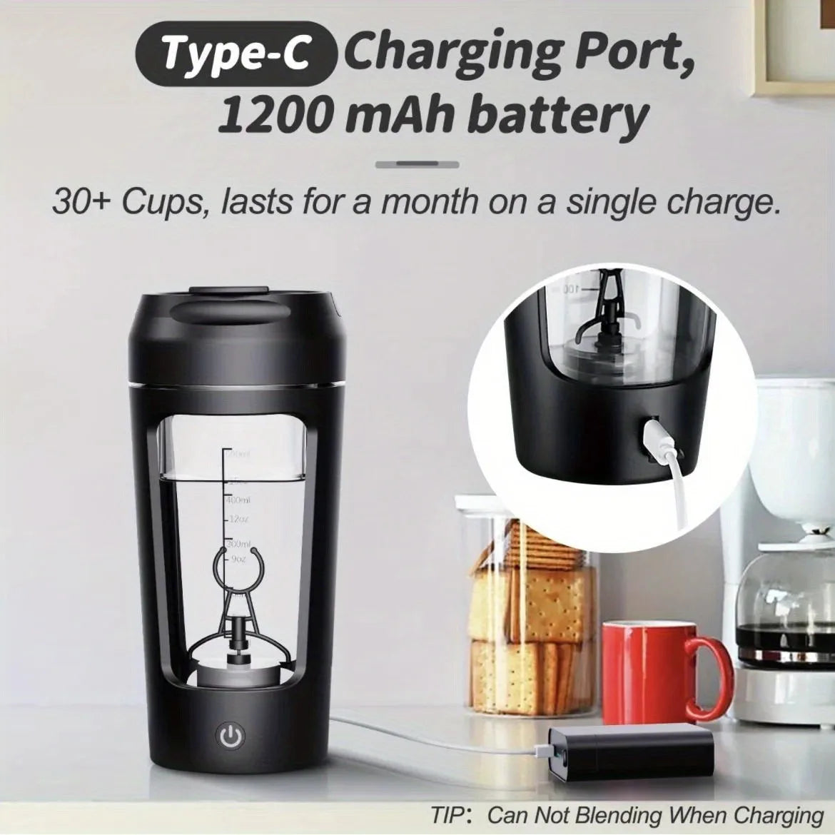 Electric Protein Shaker Bottle 500ml — USB Rechargeable