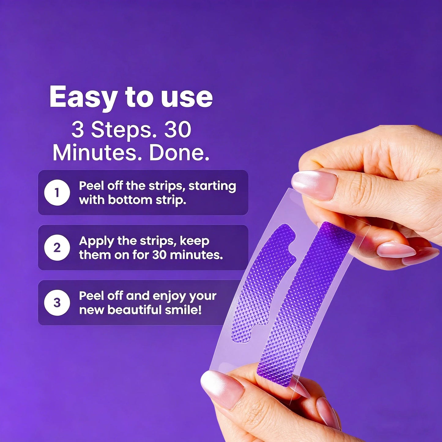 V34 Purple Teeth Whitening Strips — Whiter Teeth in 7 Days