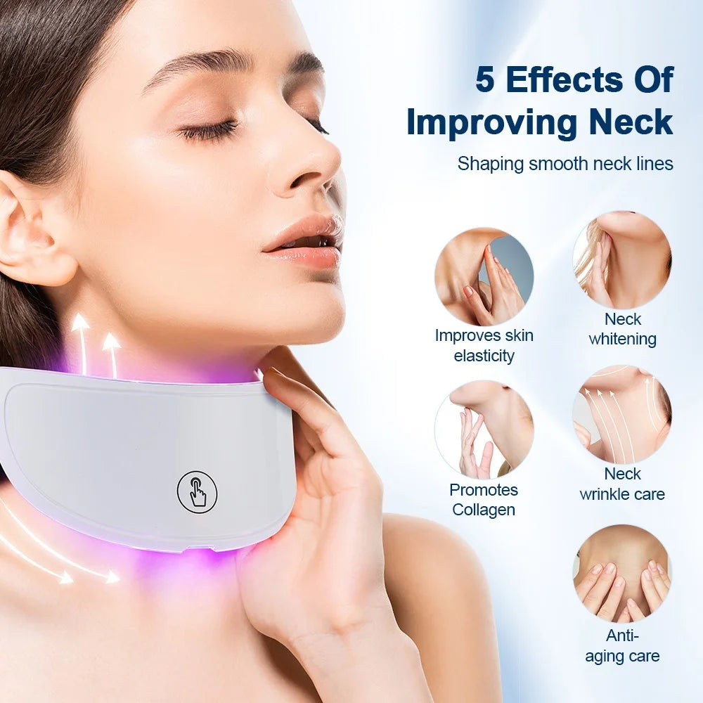 LED Face Mask with Neck Piece — 7 Colors Light Therapy for Skin Tightening & Anti-Aging