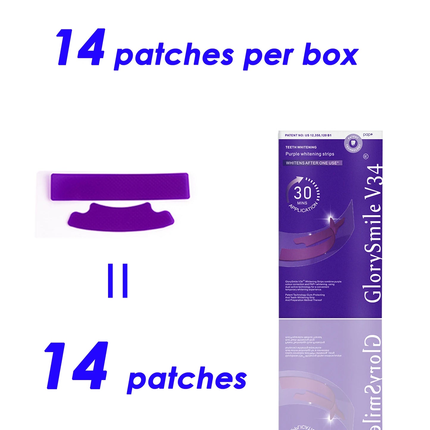 V34 Purple Teeth Whitening Strips — Whiter Teeth in 7 Days