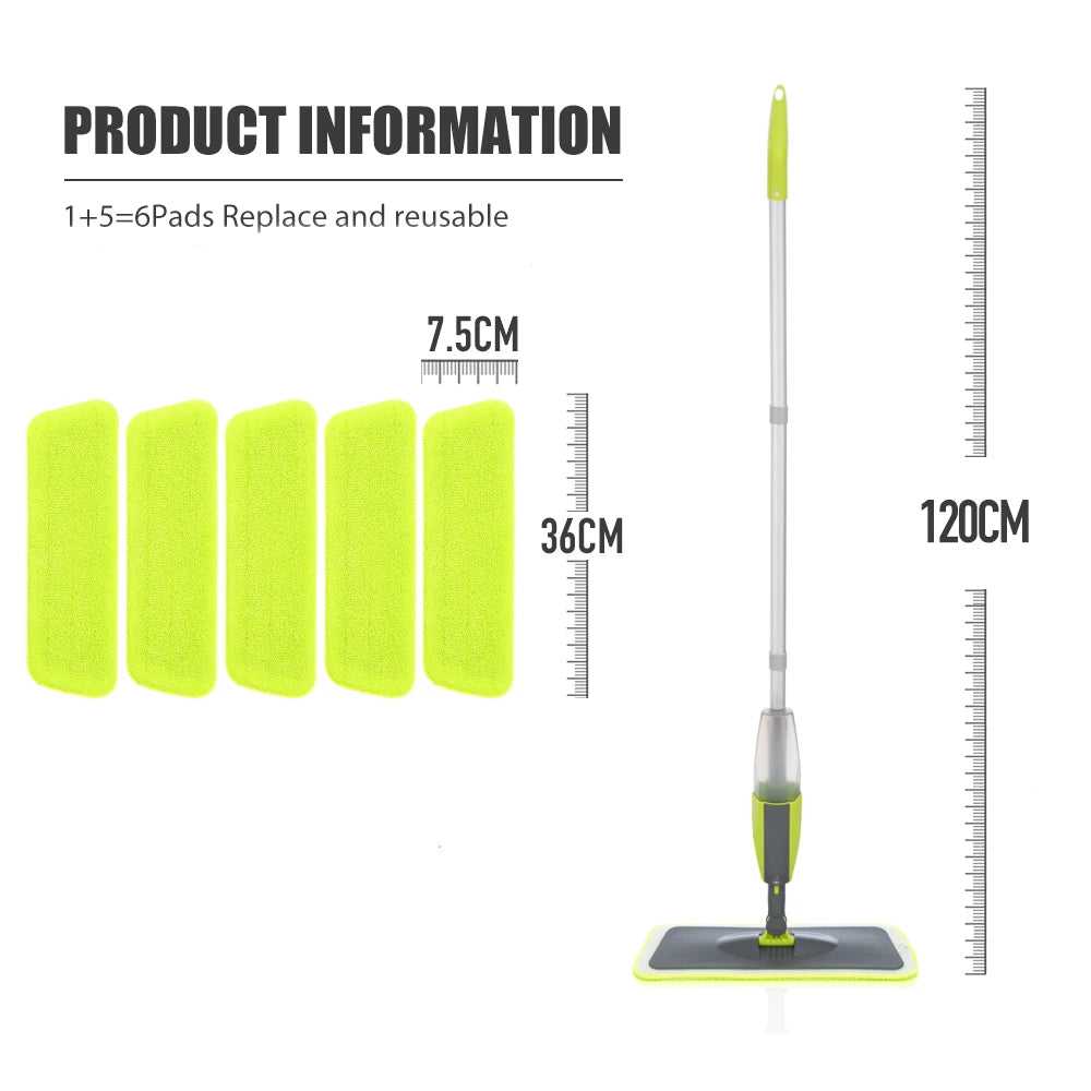 Spray Mop — Microfiber Floor Cleaner with Refillable Bottle