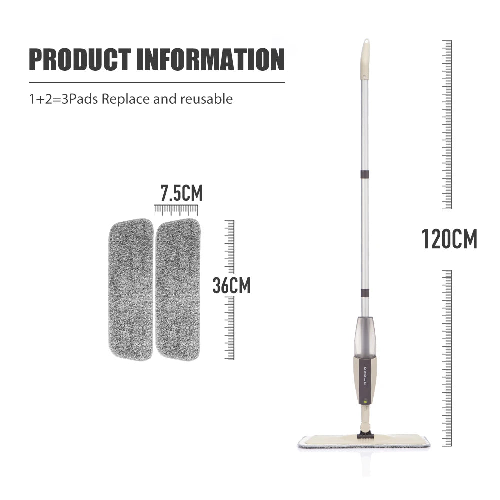 Spray Mop — Microfiber Floor Cleaner with Refillable Bottle