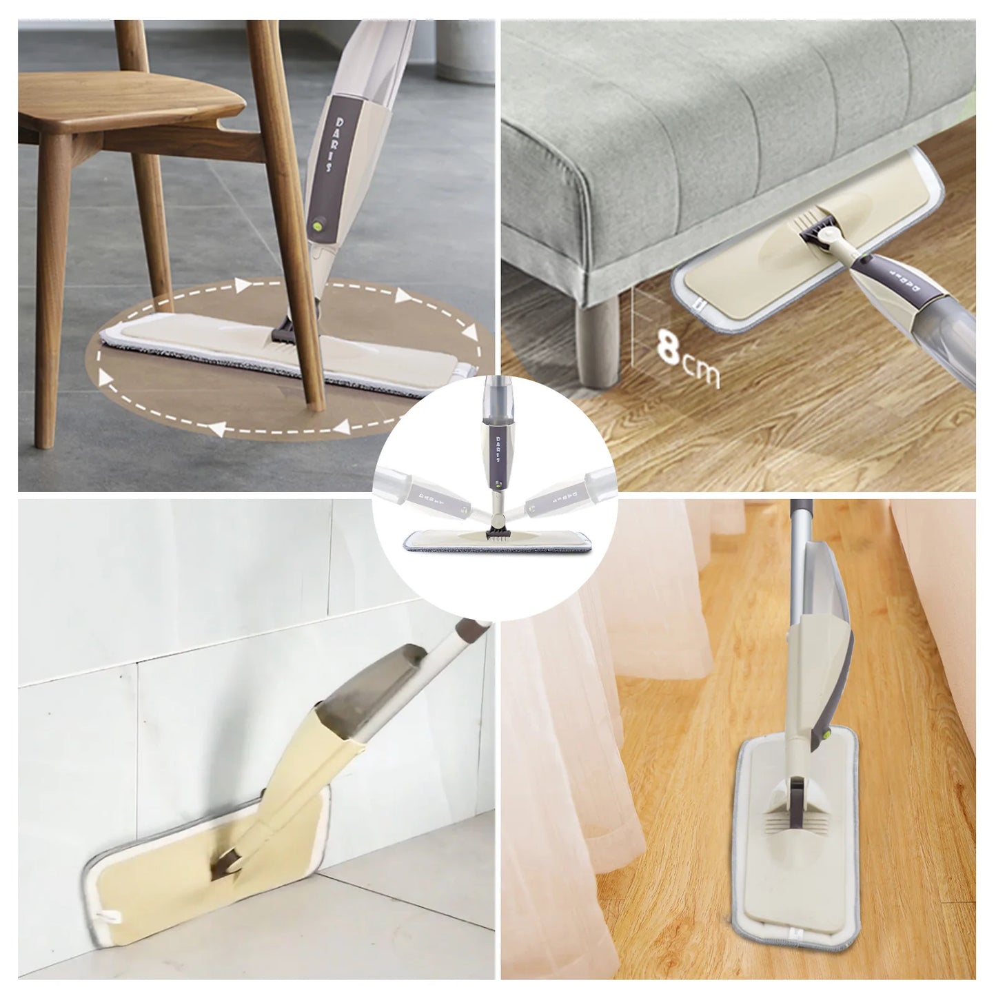 Spray Mop — Microfiber Floor Cleaner with Refillable Bottle
