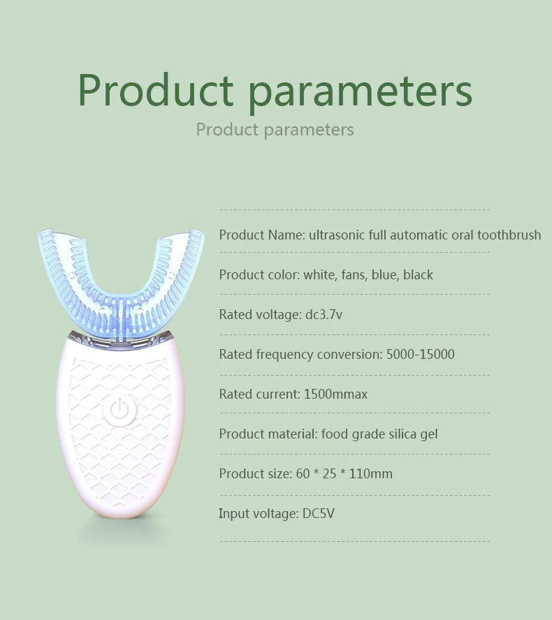 Electric U-Type Toothbrush 360° — Sonic Cleaning
